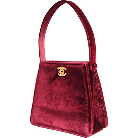 chanel red leather purse|Chanel red velvet bag.